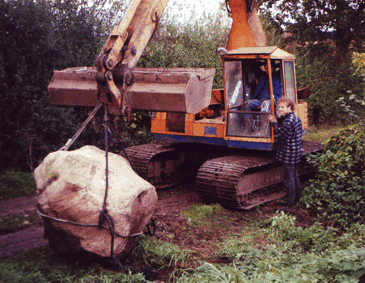 Transport mit dem Bagger